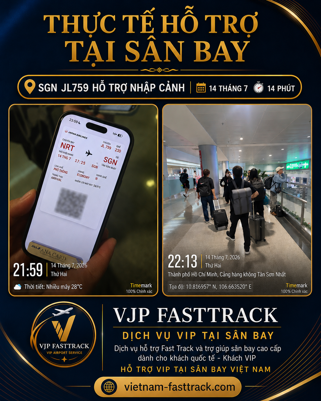 JL759 từ Narita đến TP. Hồ Chí Minh - hỗ trợ nhập cảnh sân bay Tân Sơn Nhất