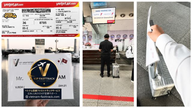 VJ934便でハノイ・ノイバイ空港から東京・成田へ出発する方向け出国ファストトラック